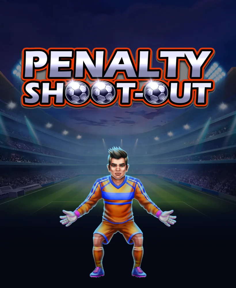 Portero de Penalty Shoot-Out bajo los focos del estadio con el logotipo